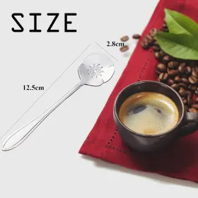 Ptlm-a15 Pbiehsr 16 Pieces Tea Spoon Coffee Teaspoon Set Stainless Steel Flower Spoons #2