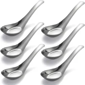 Pbxzet-304m Pbxzet Soup Spoons Set Of 6 Stainless Steel Dinner Mirror Polished Spoon