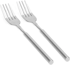 05023 Peutier 2pcs Stainless Steel Extendable Fork 8.7-25.4 Inch Telescopic Silver