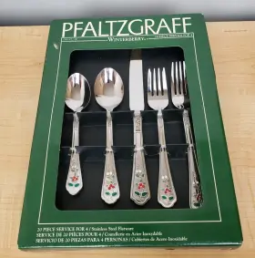 Pfaltzgraff 025398216024 Vintage Holiday Winterberry Silverware Flatware 20 Pc Forks Spoons