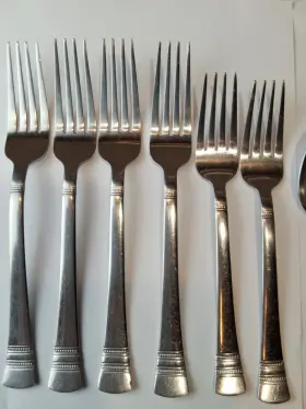 Pfaltzgraff 028225364974 Providence 18/10 Stainless Steel Dinner Fork And 1 Spoon Butter Knife