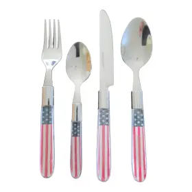 Pfaltzgraff 028225790315 Everyday American Collection 16 Pcs Red White Blue Stainless Steel