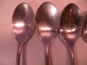 3912330 Pfaltzgraff Set Of 5 Sand And Seas Place Oval Soup Spoons Stainless Steel 7 7/8 Inch #2