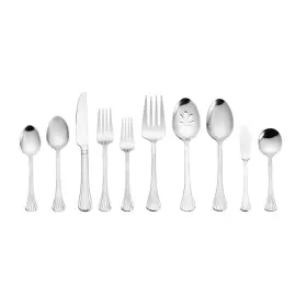 5269863 Pfaltzgraff Southport Flatware 45 Piece Set Silver
