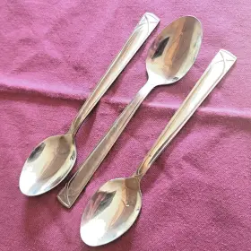 553011 Pfaltzgraff Stainless 3 Teaspoons Mabel Pattern Flatware 6 1/2 Inch Glossy #553011