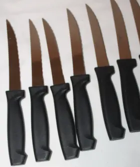 7665579 Pfaltzgraff Everyday Stainless Steel Serrated Steak Knife Set 11 Knives Black #3