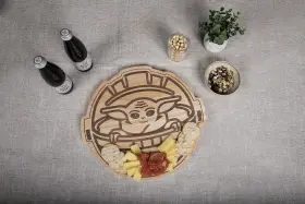 Picnic Time 099967518505 Mandalorian Grogu Buggy 16 Inch Serving Board Wood Cheese Charcuterie Boa #2