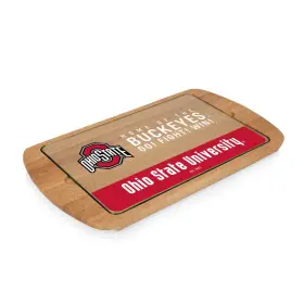 911-01-505-444-0 Picnic Time Ncaa Ohio State Buckeyes Billboard Glass Top Cheese Board Serving Platter C