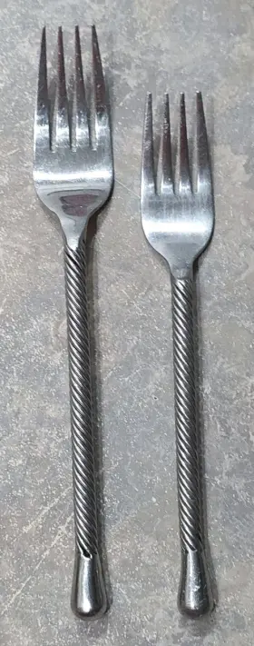 P1117 Pier 1 Stainless Twist Flatware Dinner And Salad Fork Used