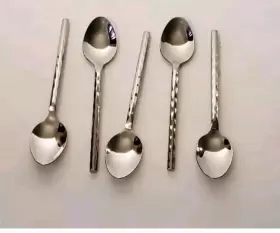 Pii16 Pier 1 Hammered Handle Stainless 18/8 Flatware 31 Piece Set Spoons Forks Knives