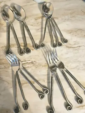 Pii8 Pier 1 19 Pieces Swirled Solid One Flatware Stainless Coiled Euc #2