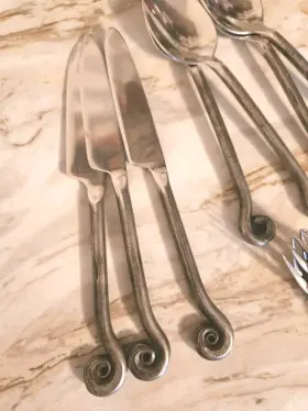 Pii8 Pier 1 19 Pieces Swirled Solid One Flatware Stainless Coiled Euc #3