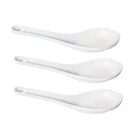 Pirhosigma 616859112803 3 Pcs Asia Porcelain Soup Spoon Ceramic Rice Spoons Chinese Won Ton Fo