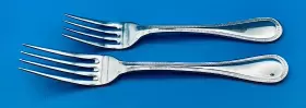 Pbn23 Pottery Barn Beaded Dinner And Salad Fork Stainless Flatware Silverware #2