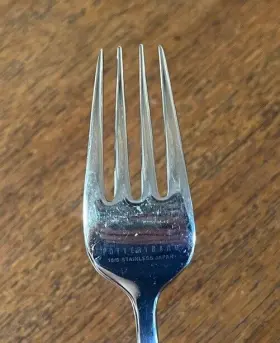 Pbn39 Pottery Barn Glossy Indent Tip Stainless 18/8 Japan Salad Fork 6 3/4 Inch #3