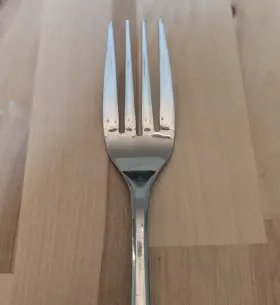 Pbn7 Pottery Barn 6 1/2 Inch Salad Fork Stainless Steel Japan Wide Round Tip Mcm #3