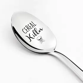 Ptzizi 768479501250 Funny Cereal Killer Engraved Stainless Steel Gourmet Spoon Dessert Ce