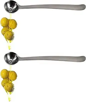 Qiuerte 313086954960 2pcs Serving Spoons With Drain Hole Stainless Steel Olive Spoon For The Jar Pi