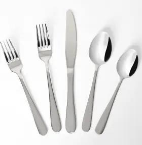Fs20069 Qoutique Silverware Set 20 Piece Stainless Steel Flatware 20pc Silver