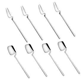Qualizon 654070655785 18/8 Stainless Steel Modern Thicken 5.5inch Silver Mini Fruit Appetizer Forks An