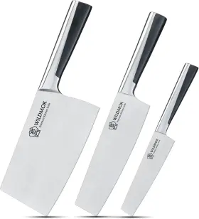 Ry-yin-3jt Quantumcraft Premium Grade Wildmok 3pcs Set Stainless Steel Kitchen 7inch Bone Chopper Nakiri And 5inch A