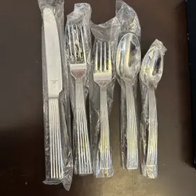 Ft94 Ralph Lauren 735092107817 Ftbradleyft Stainless Flatware Ribbed Curve - 5 Pc. Place Setting #2