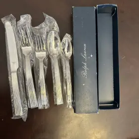 Ft94 Ralph Lauren 735092107817 Ftbradleyft Stainless Flatware Ribbed Curve - 5 Pc. Place Setting