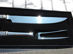 Ralph Lauren 735092141910 Equestrian Braid Lg Knife Carving Set 1991 Stainless 2 Piece In Box #2