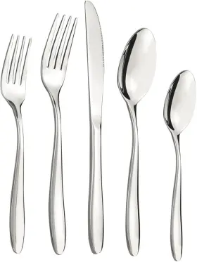 8541927148 Ramddy 18/10 Stainless Steel Flatware Set For 12 Silverware Silver