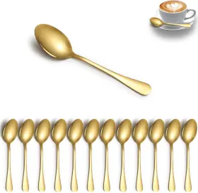 Reanea 445034593556 Gold Teaspoons Set Of 12 Stainless Steel Dessert Coffee Spoon Stirring