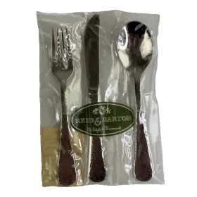 Reed & Barton 034641036173 And Heritage Mint Ltd Old English Hammered Child 3-piece Set Stainless