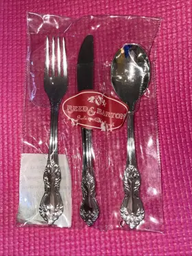 Reed & Barton 034641036371 Nwt 3 Piece Childs Set Stainless Duchess Of Marlborough And Heritage