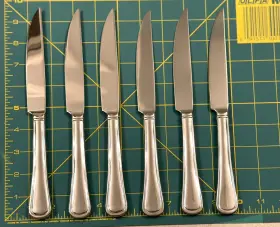 11191337 Reed & Barton And Belleville Hollow Handle Set Of 6 Steak Knives Sharp #2