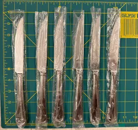 11191337 Reed & Barton And Belleville Hollow Handle Set Of 6 Steak Knives Sharp #3