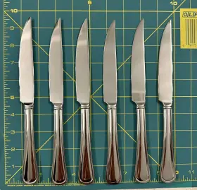 11191337 Reed & Barton And Belleville Hollow Handle Set Of 6 Steak Knives Sharp