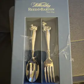 Reed & Barton 4771 Box Of 3 And Farmyard Friends 18/10 Baby Flatware Silverplate