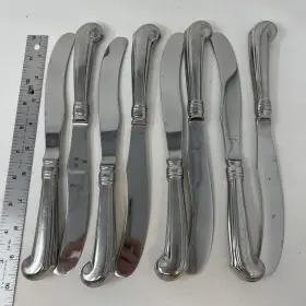 4990001 Reed & Barton 8 Qty Colonial Williamsburg Royal Scroll Stainless Steel Knives 9.5 Inch #2