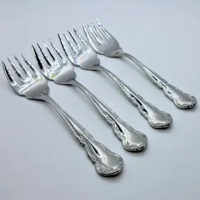 5686311 Reed & Barton And Dickenson 18/8 Stainless Flatware Set Of 4 Place Salad Forks 6.5 Inch