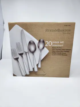 Reed & Barton 735092258168 New And Beaumont 20 Piece 18/10 Stainless Flatware Service For 4