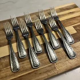 Reed & Barton 886078-12 Williams Sonoma Provencal 8 Inch Dinner Fork And Set Of Hammered Forks