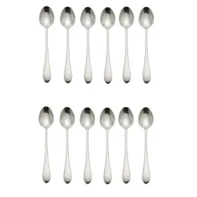 9690145-12 Reed & Barton And Hammered Antique 7-1/4 Inch Iced Beverage Spoon Set Of Twelve