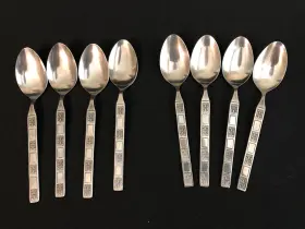 Rds41 Reed & Barton 8 Teaspoons Mcm And Rebacraft Stainless Japan Inch