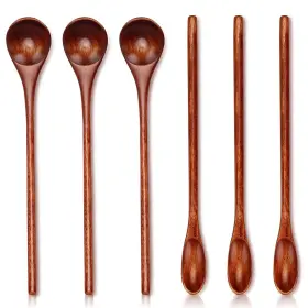 Renawe 753215482283 6 Pcs Small Wooden Spoons For Coffee Jars Tea Wood Teaspoons Ta