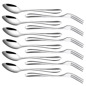 Reton 399244084163 12 Pcs Dessert Forks And Spoons Silverware Set Stainless Steel Mini For