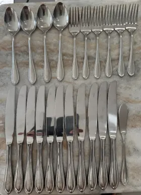 Rtr24 Retroneu Stainless By 18/8 Glossy Outline Edge 22pc Set