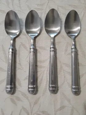 Rtrrtr40 Retroneu 4 Rtr40 18/10 Glossy Stainless Oval Spoon Set 7.75 Inch 6 Side 2 Bands