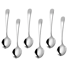 Rinvanic 784126943358 Metal Soup Spoons Stainless Steel For Round Colorful Dinner Spoon