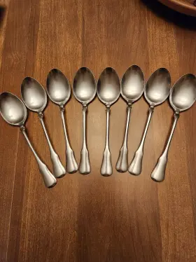 Fbr10 Rogers Vintage Fb Stainless Tablespoons Serving Fiddle Handle Lot Of 8 Japan #2