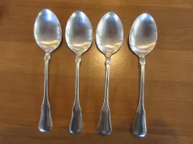 Fbr10 Rogers Vintage Fb Stainless Tablespoons Serving Fiddle Handle Lot Of 8 Japan #3