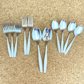 Ins185 Rogers International Silver Flatware 10 Pcs Fork Spoon Serving Stainless Steel